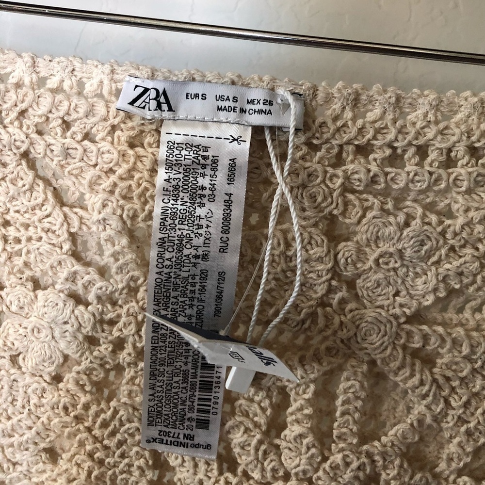 ZARA|Boho crotchet two piece bikini set in floral neutral tan & colorful top,NWT - Picture 10 of 16